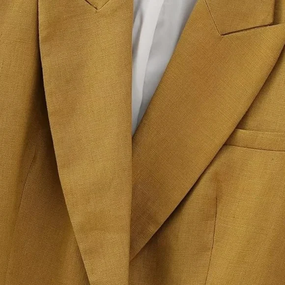 Zara Double-Breasted Linen Blazer - Picture 4 of 10